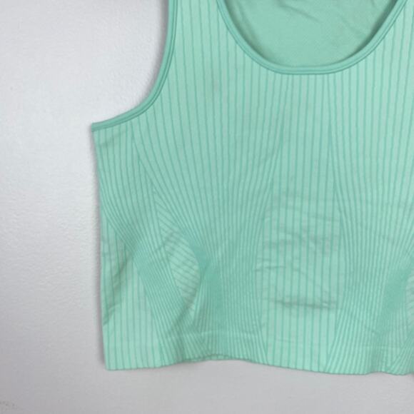 Lululemon Ebb to Street Cropped Tank Top Rib Map Wild Mint Ice Green Size 14 - Picture 4 of 9